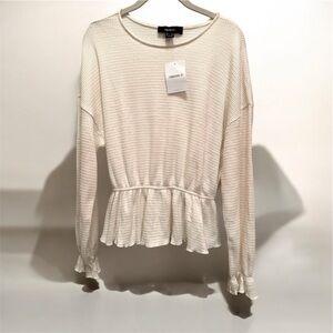 Forever 21 Plus Size Ivory Waffle Knit Top size 0X